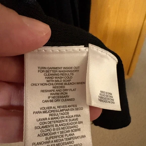 Women’s Anne Klein Black Open Front Knot Cardigan with Pockets - Picture 5 of 6